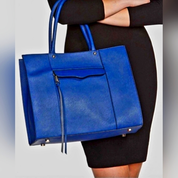 Rebecca Minkoff Staffiano Leather Royal Blue Tote - Picture 1 of 16